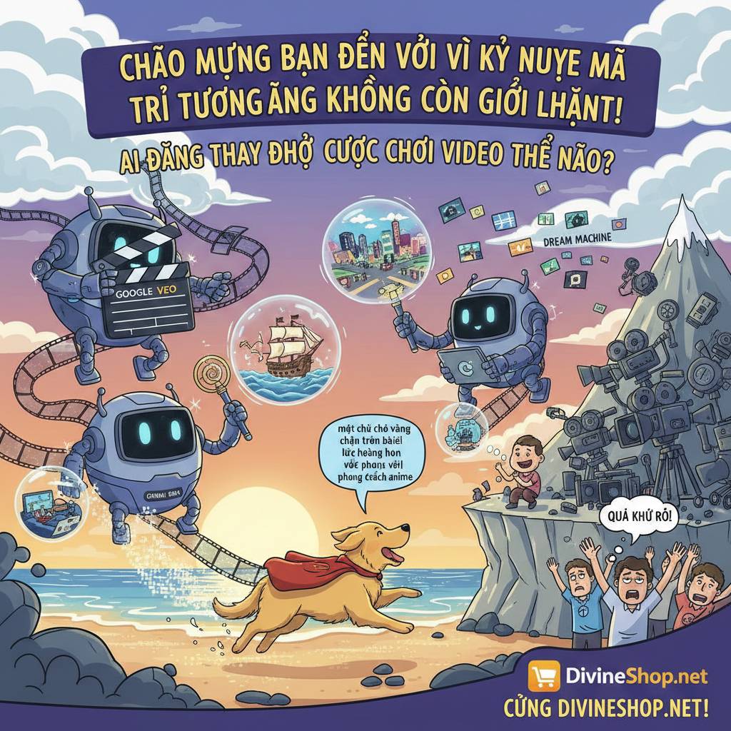 Bùng Nổ AI Video: Sora, Veo, Dream Machine Đang Định Hình Tương Lai Điện Ảnh! Nâng Tầm Sáng Tạo Cùng DivineShop.