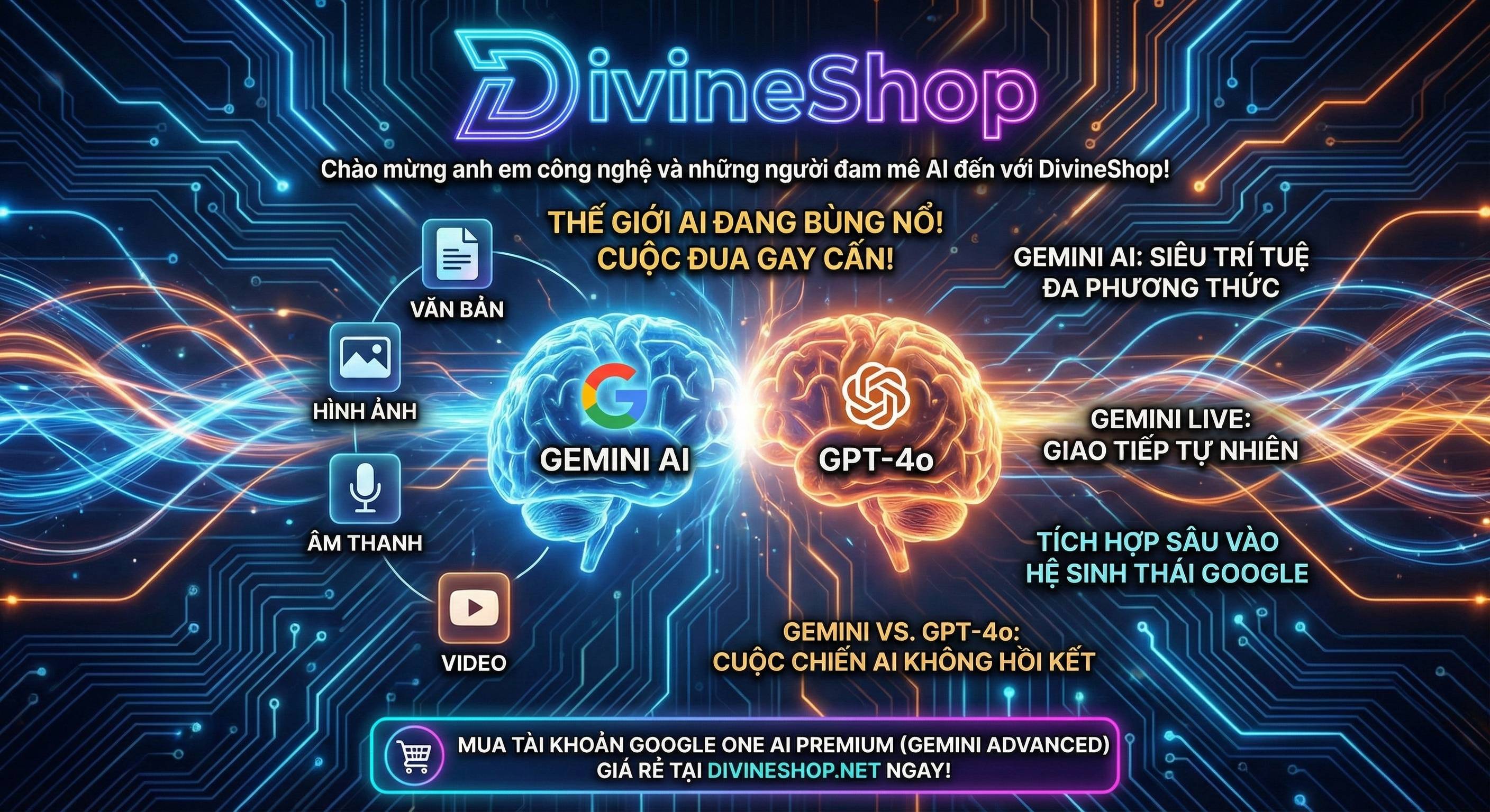 Gemini AI: Phá Vỡ Mọi Giới Hạn, Liệu Có Đánh Bại GPT-4o? Trải Nghiệm Premium Với DivineShop!